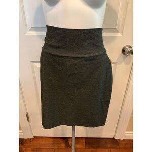 Eileen Fisher Gray A-line Stretchy Knit Skirt W/ Wide Waistband, Size XS